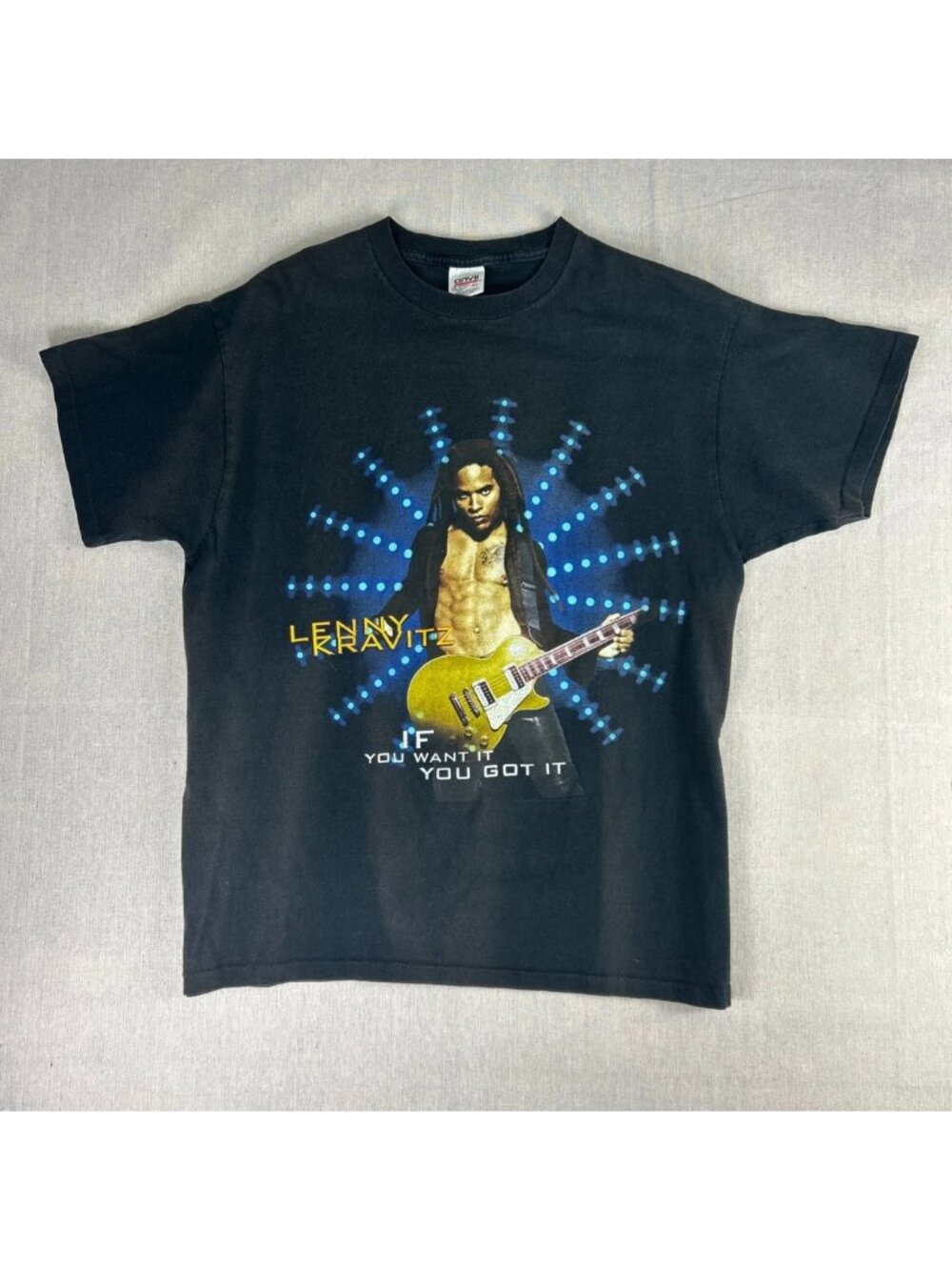 Vintage 90s Lenny Kravitz Single Stitch Tee Front & Back Graphics Unisex Size XL
